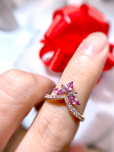 將圖片載入圖庫檢視器 18K粉紅寶鑽石戒指