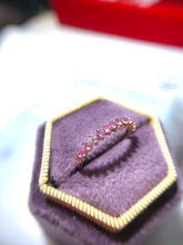 將圖片載入圖庫檢視器 18K金粉紅寶間鑽石戒指