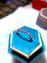 將圖片載入圖庫檢視器 18K金粉紅寶間鑽石戒指