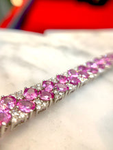 將圖片載入圖庫檢視器 18K金粉紅寶鑽石手鏈