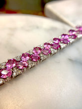 將圖片載入圖庫檢視器 18K金粉紅寶鑽石手鏈