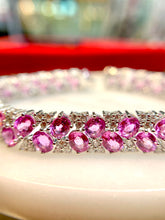 將圖片載入圖庫檢視器 18K金粉紅寶鑽石手鏈