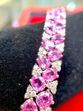 將圖片載入圖庫檢視器 18K金粉紅寶鑽石手鏈