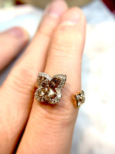 將圖片載入圖庫檢視器 18K金蝴蝶形鑽石戒指