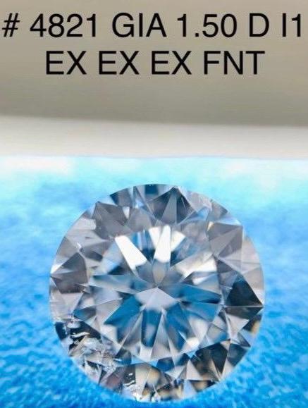 GIA Round 1.50 ct D I1 EX EX EX F