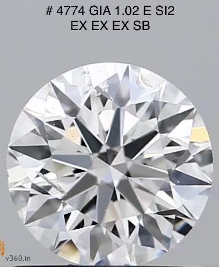 GIA Round 1.02 ct E SI2 EX EX EX SB