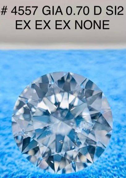 GIA Round 0.70 ct D SI2 EX EX EX N